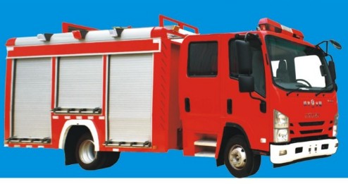 慶鈴五十鈴雙排水罐消防車